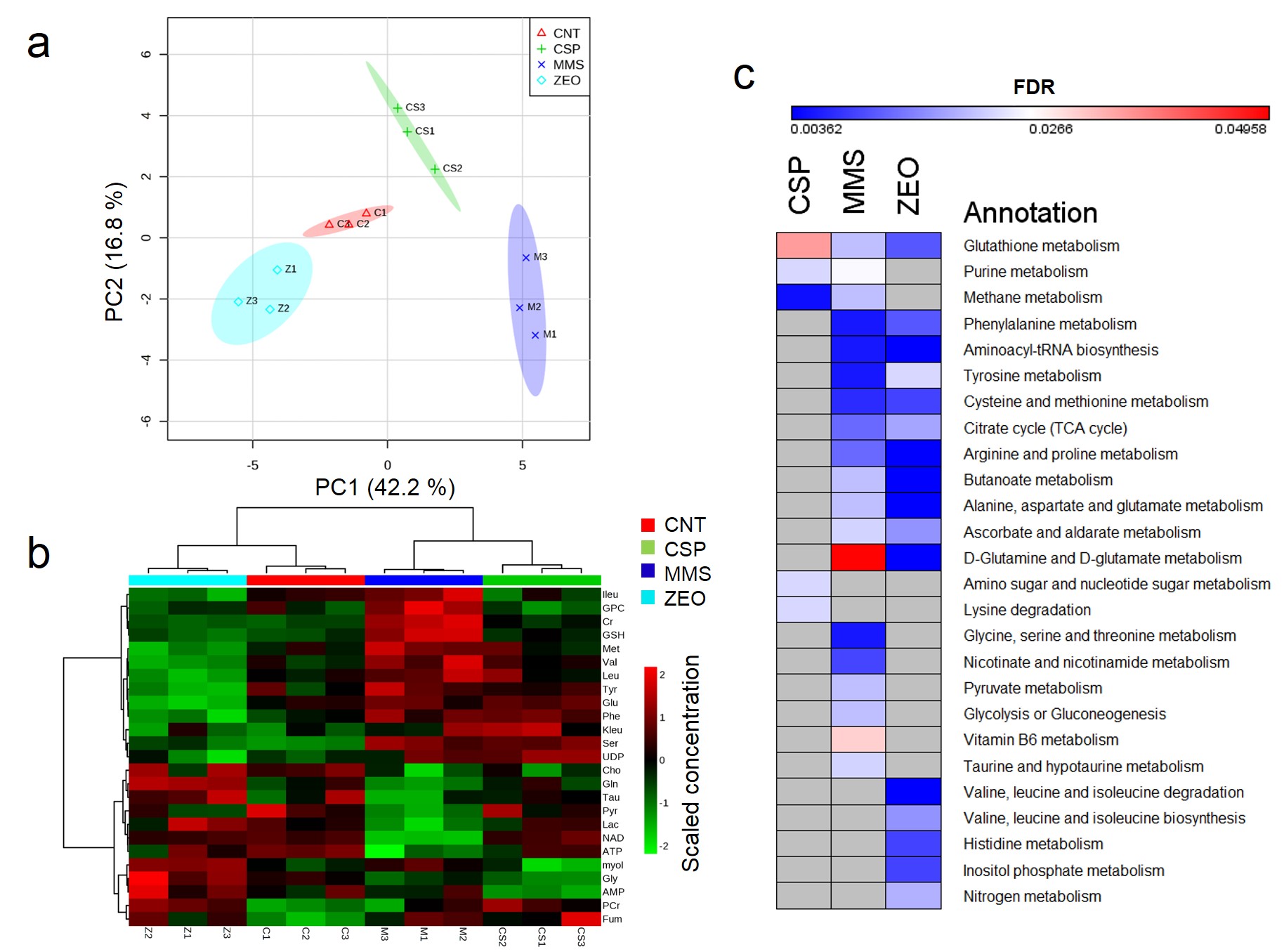 Metabolic responses to DNA damaging agents